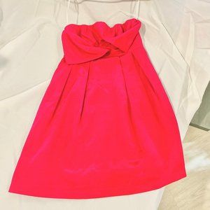 Hot Pink Strapless Cocktail Dress